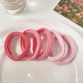 Five pieces of high-elasticity gradient pink seamless hair ties on a white plate - 1178D Pink Gradient (5 Pcs OPP Bag)