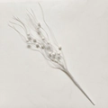Sparkly white glitter berry branch stem for Christmas tree and festive party decoration - White