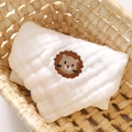 Six-layer cotton gauze baby bib with cute lion embroidery in a woven cradle - Small / Lion