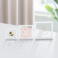 Drei weiße quadratische PE-Film Schwebeboxen für Schmuck und Armbandpräsentation - Weiße Folienbox / 7*7*2cm / Weiß