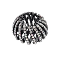 Detail of expandable black bird nest hair clip with sparkling rhinestones for buns - 3# Rhinestone
