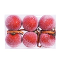 Set di 6 palline di Natale rosse smerigliate con glitter ed effetto neve in scatola chiara - 6cm Rosso (Set da 6)