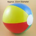 Bunter 22cm aufblasbarer PVC Wasserball für Kinder Badespaß und Outdoor Wasserspiele - Mittlerer Sechsfarben-Zufallsstil / Durchmesser 22cm (Aufgeblasen)