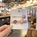 Elegant two-piece hair clip set with purple beads, pearls, and rhinestones - 47# Smoky Purple 2Pcs Set