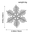 Ornamento fiocco di neve glitter argento 10cm con indicatore di peso e dimensioni - 12 Pezzi/Confezione / Argento Stile B