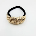 Fashion elastic hair tie with a textured gold lava-style metal charm for women - Lava Irregular Texture (Hair Tie 13)
