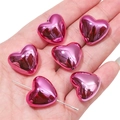 Polished bright pink acrylic heart beads for DIY jewelry making held in palm - Polished Heart Style / 20x18mm (4 Pieces/Pack) / Purple