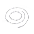 Polished silver Figaro chain necklace and bracelet set with lobster clasp for men - Steel