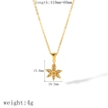 Specifiche dettagliate del ciondolo a fiore in oro 18k con cristalli marquise - Collana Con Ciondolo Fiore a Sei Petali (TN3374)