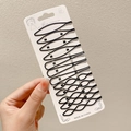 Set of 12 black metal star hair clips and basic pins for girls on display card - Mix Match Style 12Pcs Set