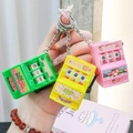 Mini slot machine keychains in green, yellow and pink colors with functional handles - Colorful Fruit Fun Series + D-ring / Minimum Order Of 5 Pieces