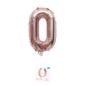 Rose gold 16 inch number 0 foil balloon for birthday party and anniversary events - 16" / Rose Gold Letter O (With Backing Card)