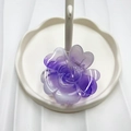 Elegant purple gradient flower hair claw clip for beach vacations and styling - Purple (Transparent Rose)