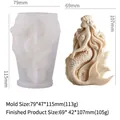 Moule en silicone sirène 3D pour bougies DIY et résine avec détails d'écailles fins - Esprit de la Mer GJ-161