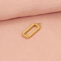Gold twisted oval titanium steel pendant with smooth glossy finish and top ring connector - Gold Twist Square Pendant