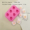 Stampo in silicone rosa a 6 rose per sapone, fondente e lavori in cioccolato - #6829 Rosa a 6 Cavità