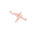 Macro view of rose gold heartbeat connector in stainless steel for jewelry making - 24.6*35.3mm / Rose Gold