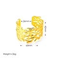 Auffälliger goldener Armreif im Blatt-Design, 42mm hoch und größenverstellbar offen - Gold-Zweig-Stil