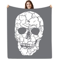 Cracked Grey Skull (16) / 70*100CM / Gray