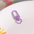 Rainbow purple metal D-ring clasp with 360-degree swivel for DIY bag accessories - Purple Iridescent