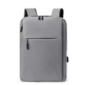 Zaino porta PC grigio chiaro con doppie cerniere frontali e porta di ricarica USB - Grigio
