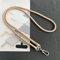 Adjustable 8mm beige pink crossbody phone strap with durable metal hooks and pad - 8mm Dual Adjustable / Dark Shrimp Pink