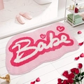 Tappeto bagno soffice rosa con design trapuntato Babe e fondo antiscivolo per una casa accogliente. - 40*60cm / Serie Cuore 3