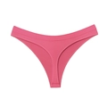 Women's seamless rose red stretch thong featuring smooth knitted fabric texture - Watermelon red
