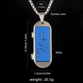 Collana skateboard blu in acciaio inossidabile con incisione cuore e stile hip-hop - Blu