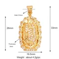 Gold plated copper Virgin Mary pendant with cubic zirconia inlay for jewelry making - Neon Green M143995-Gold Mary White CZ
