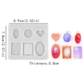 Moule en silicone pour pendentifs en résine cœur et ovale, épaisseur 0,8 cm pour bijoux - Pendentif Cadre Photo Diamant