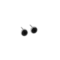 Minimalistische S925 Sterling Silber Ohrstecker mit rundem schwarzen Onyx-Inlay - 925er Silber / 6mm (Mit Sterling Silber Verschlüssen)