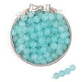 Frosted sky blue acrylic round beads for DIY handmade jewelry bracelets and necklaces - Blue