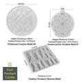 Mandala siliconen mal set voor DIY onderzetters en dromenvangers met veerhangers - NO.4 Hol Patroon Dromenvanger 3-delige Vorm Set