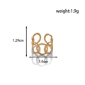 Gold plated titanium steel open ring with interwoven hollow oval link design - Intertwined Rings / Gold