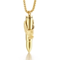 Colgante de bala dorada con águila grabada y cadena de oro a juego para hombre - Solo colgante (KP97051-WGAA) / Dorado