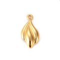 Colgante de hoja dorada en acero inoxidable con anilla para joyería hecha a mano DIY - Diseño de Hoja / Dorado