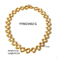 Collier à grosse maille dorée avec fermoir OT, longueur 43,5 cm et finition brillante - Collier en Or (YYN023402-G)