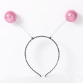 Pink glitter balls headband with silver springs for festive and party costumes - Dark Pink Glitter Foam Ball Headband
