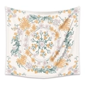 Detail of square tapestry with orange and green floral mandala pattern on white fabric - 73X95CM (Cross-border Brushed) / LT073-1 (Orange/Green Mandala)