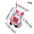 Calcetín navideño de felpa con diseño de reno y medidas detalladas del producto - Estilo Alce