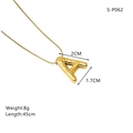 Detail view of 18k gold puffy letter A pendant with sizing and 45cm snake chain specs - Letter A(S-P062-A)