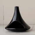 Glossy black ceramic Palo Santo holder 13cm height with clear dimension markings - Tall Black