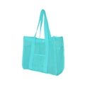 Large turquoise mesh beach bag with side pockets and durable handles for toy storage - Square 3D Mesh Toiletry Bag Green