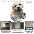 Estatua realista de cachorro golden retriever en resina 13cm alto peso 306g para decoración - Estilo Sentado (Modelo A) / Amarillo