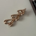 Elegant gold metal leaf hair clip with minimalist hollow design and matte finish - Alloy / Heart Gold-6CM