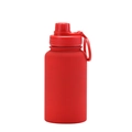 650ml matte red stainless steel sports water bottle with portable carry handle - Red - Sport