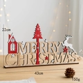 Décoration de table Merry Christmas en bois avec renne et sapin, longueur de 43cm - Lettres de Renne