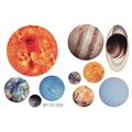 Luminous solar system wall stickers with planets and sun patterns, model HP-YG-030 - Solar System Planets Single Sheet