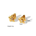 Minimalistische Goldene Blumenohrstecker mit glitzerndem Zirkon-Stein, 1,0 cm Größe - Goldenes Fünfblättrige Blumen-Stil (YYE023656)